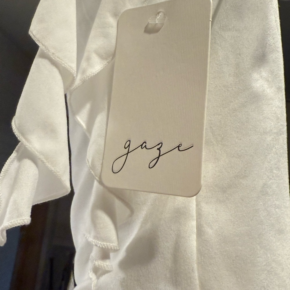 Gaze White Ruffle Tank Top - Picture 3 of 5